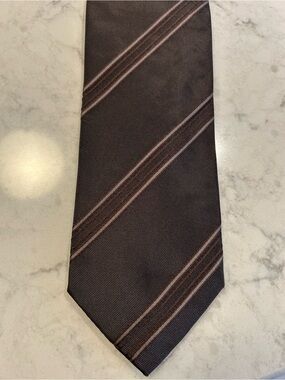 Vintage Pal Zileri Italian Men's Brown Striped Silk Tie